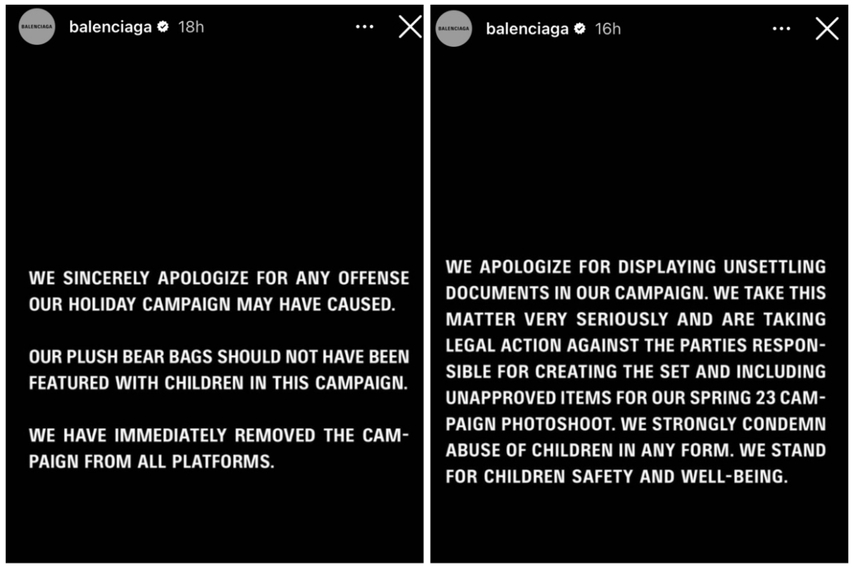 Balenciaga pulls campaign and apologises after backlash