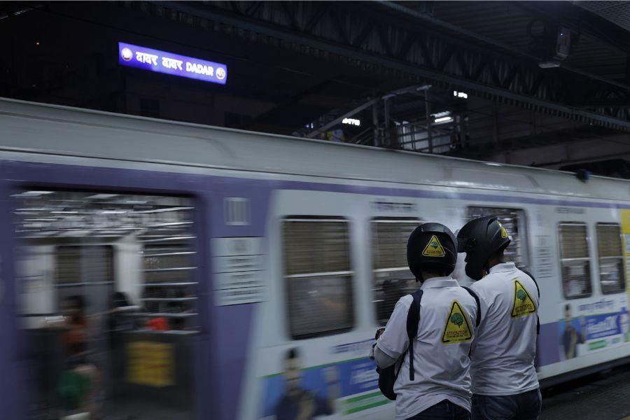 Why’s that commuter wearing a helmet here?