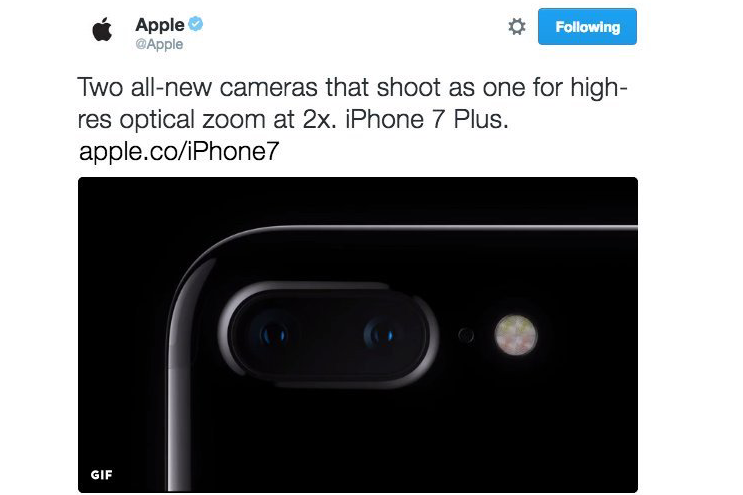 Apple's Twitter account jumps the gun on iPhone 7 announcement